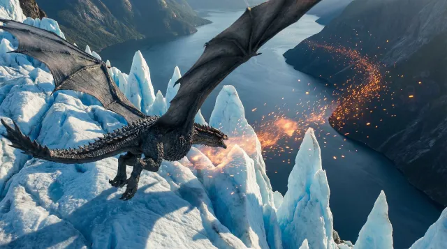 Dragon Over Glacier
