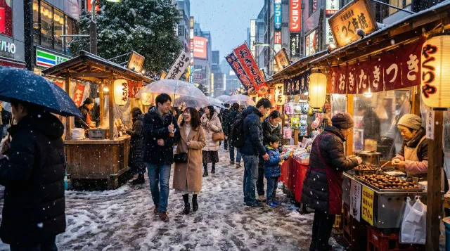Example — Snowy طوkyo City Bustling